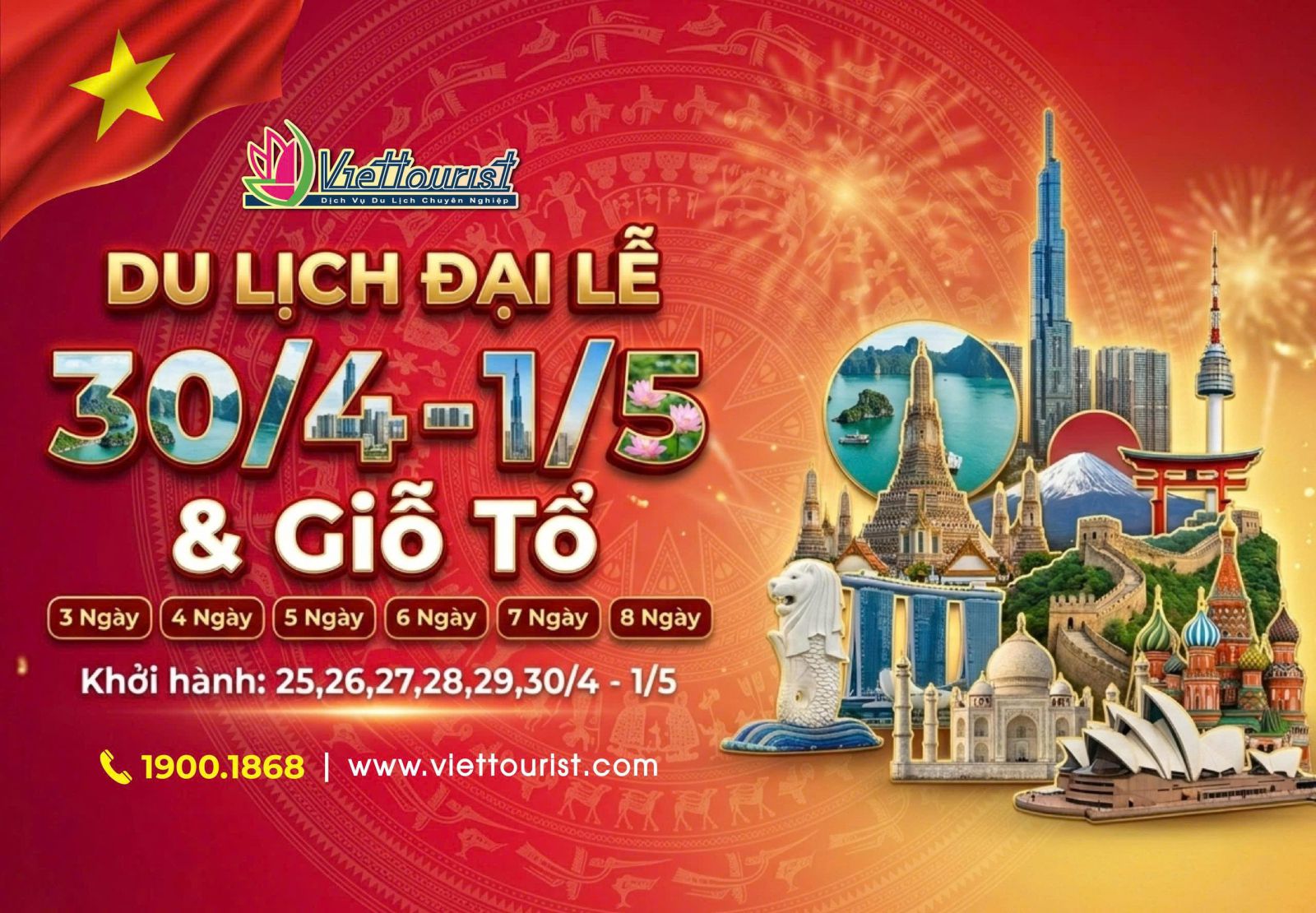 Tổng hợp lịch trình du lịch 30/04 và 01/05 năm 2026 trong nước và quốc tế hấp dẫn nhất