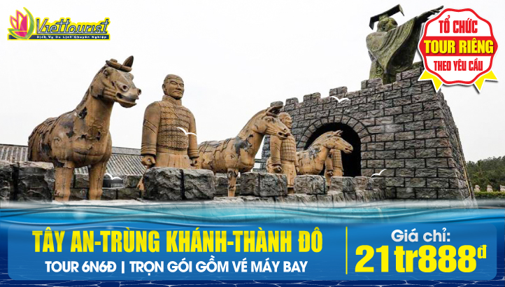 Tour du lịch Hè Tây An - Trùng Khánh - Thành Đô - Nga Mi Sơn - Lạc Sơn Đại Phật - Lăng Mộ Tần Thủy Hoàng - Binh Mã Dũng - Tháp Đại Nhạn | Tour Trung Quốc 6N6Đ