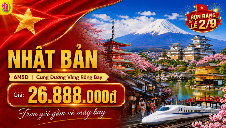 Tour Nhật Bản Lễ 2/9 6N5Đ | Osaka – Kyoto – Tokyo