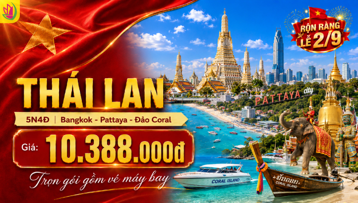 Tour Thái Lan 5N4Đ Lễ 2/9 | Bangkok – Pattaya
