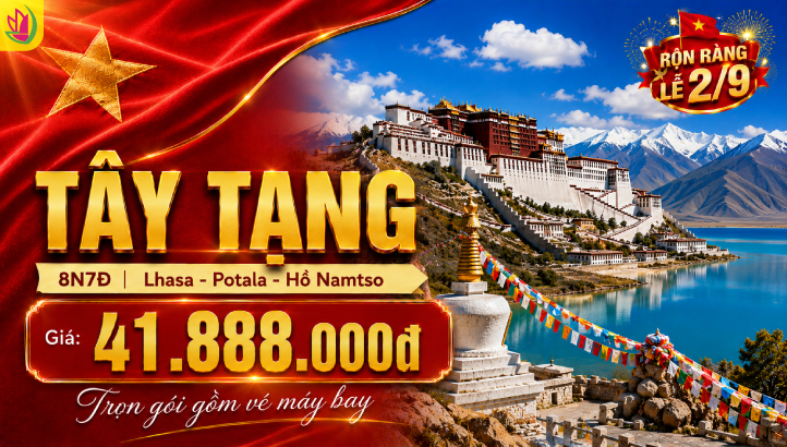 Tour Tây Tạng Lễ 2/9 8N7Đ | Lhasa – Potala – Namtso