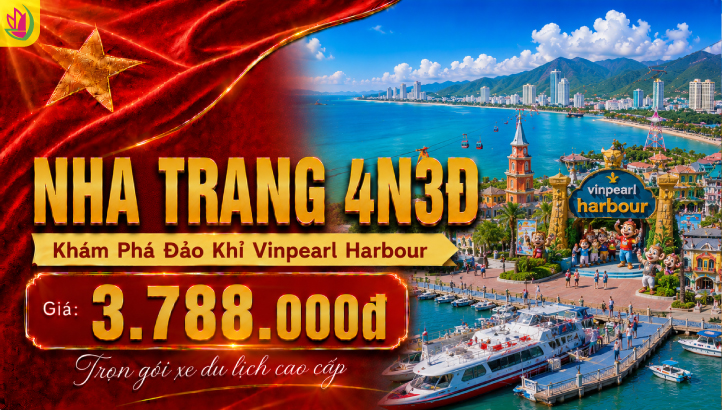 TOUR LỄ 2/9 | KHÁM PHÁ NHA TRANG - PHIÊU LƯU ĐẢO KHỈ VINPEARL HARBOUR 4N3Đ