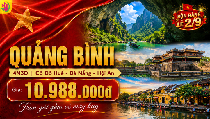 Tour Miền Trung Lễ 2/9 4N3Đ | Quảng Bình – Đà Nẵng