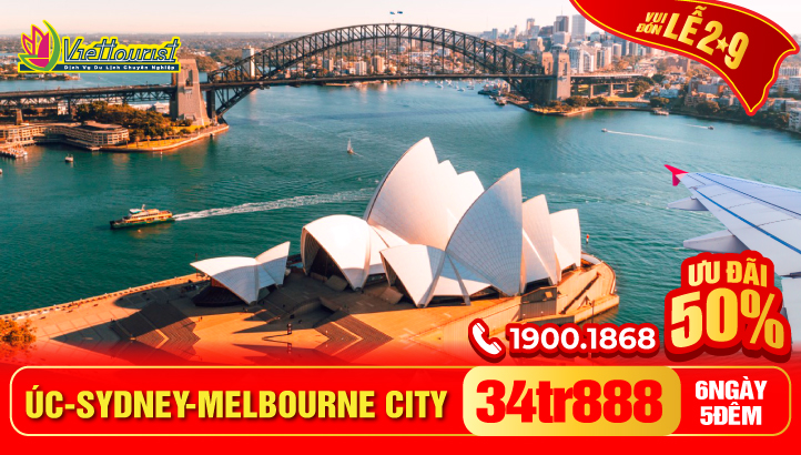 Tour lễ 2/9 Úc liên tuyến Sydney – Melbourne 6N5Đ
