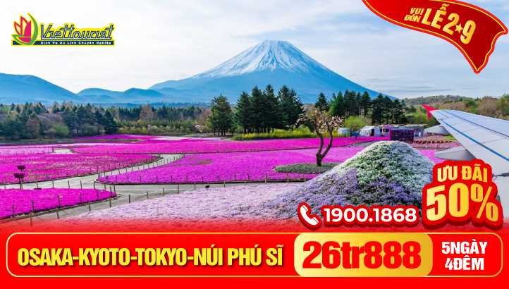 Du Lịch Nhật Bản Lễ 2/9 Cung Đường Vàng Osaka - Kyoto - Núi Phú Sỹ - Tokyo - Naritasan | 5N4Đ