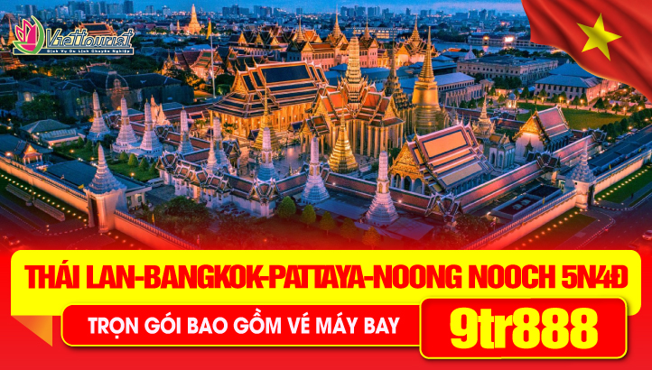 Tour Du Lịch Thái Lan lễ 30/4 5SAO 5N4Đ Bangkok - Pattaya | Đảo Coral - Công viên khủng long NoongNo