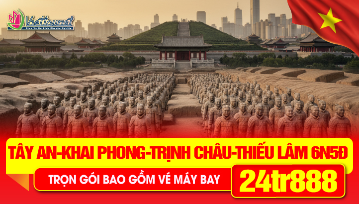 Tour du lịch Trung Quốc Lễ 30/4 Tây An - Tần Thuỷ Hoàng - Lạc Dương - Hang Đá Long Môn - Thiếu Lâm Tự - Khai Phong - Trịnh Châu 6N5Đ