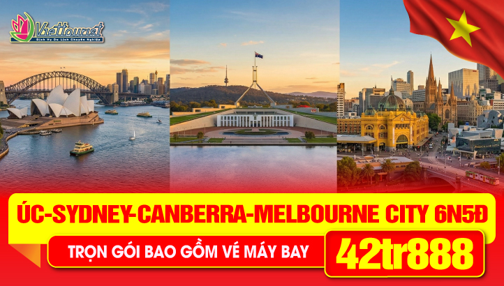 Du lịch ÚC lễ 30/04 SYDNEY - THỦ ĐÔ CANBERRA - MELBOURNE 6N5Đ Bay thẳng toàn chặn