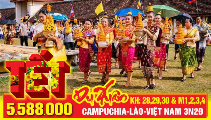 Tour Tết Nguyên Đán - LÀO “MỘT NGÀY ĂN CƠM BA NƯỚC”