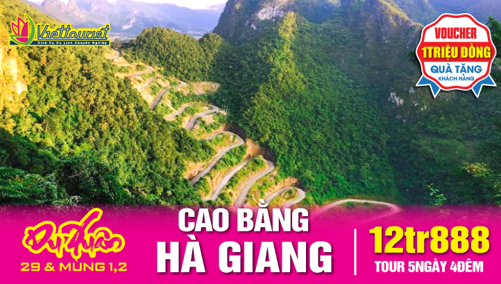 Tour du lịch Tết Nguyên Đán  Hà Giang - Cao Bằng - Bắc Kạn - Lũng Cú - Đồng Văn- Đèo Mẻ Pía - thác bản giốc - Hồ Ba Bể - Hà Nội