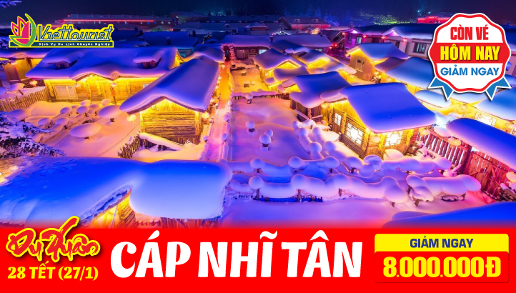 Tour du lịch Tết Nguyên Đán Cáp Nhĩ Tân - LÀNG TUYẾT CỔ TÍCH - Lễ Hội Băng Đăng Thế Giới - Trượt tuyết Yabuli - Hồ Kính Bặc - Mẫu Đơn Giang -Hắc Long Giang - Trung Quốc | 6N5Đ