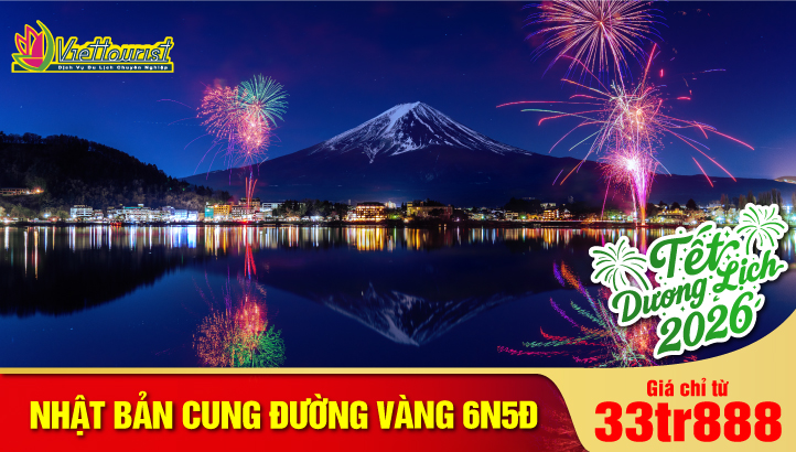 Tour du lịch Tết Dương Lịch Nhật Bản 6N5Đ - Cung Đường Vàng Rồng Bay | Kansai - Osaka - Kyoto - Thắng Cảnh Hồ Biwa - Gifu - Takayama - Làng cổ tích SHIRAKAWAGO - Toyama - Núi Phú Sỹ - thủ đô Tokyo - Haneda