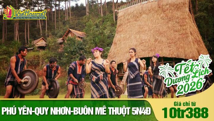 Tour Tết Dương Lịch PHÚ YÊN - QUY NHƠN - PLEIKU - BUÔN MA THUỘT 5N4Đ