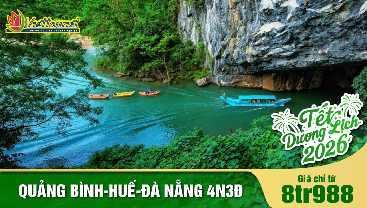 TOUR TẾT DƯƠNG LỊCH ĐÀ NẴNG - HỘI AN - BÀ NÀ HILLS - CỐ ĐÔ HUẾ - QUẢNG TRỊ - ĐỨC MẸ LA VANG - QUẢNG BÌNH - ĐỘNG PHONG NHA 4N3Đ
