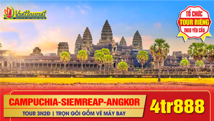Tour Tết Nguyên Đán - CAMPUCHIA – SIEMRIEP – CẦU RỒNG CỔ - VIP TOUR QUẦN THỂ ANGKOR – THỦ ĐÔ PHNOMPENH3N2Đ