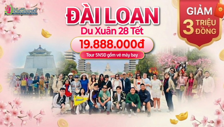 Tour Du Lịch Tết Nguyên Đán GIỜ CHÓT|  ĐÀI LOAN - Du xuân 3 miền ĐÀI BẮC - ĐÀI TRUNG - CAO HÙNG - NGẮM HOA ANH ĐÀO 5N5Đ