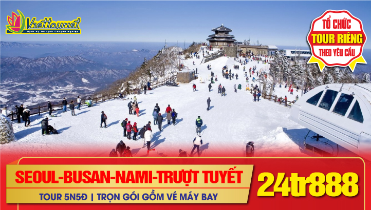 DU XUÂN HÀN QUỐC LIÊN TUYẾN  BUSAN - SEOUL– ĐẢO NAMI - TRƯỢT TUYẾT - HÁI DÂU 5N5Đ