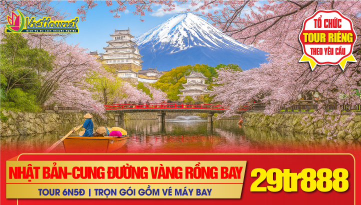 Du Lịch Nhật Bản Tết Nguyên Đán 6N5Đ - Cung Đường Vàng Rồng Bay | Kansai - Osaka - Kyoto - Thắng cảnh Hồ Biwa - Gifu - Takayama - Làng cổ tích SHIRAKAWAGO - Toyama - Núi Phú Sỹ - thủ đô Tokyo - Haneda