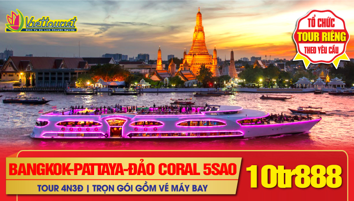 Du Lịch Tết Nguyên Đán Thái Lan 5Sao 4N3Đ | Bangkok - Pattaya -  Đảo Coral