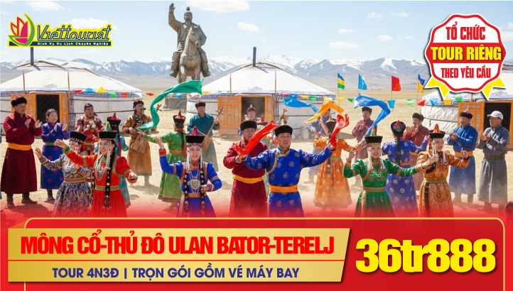 Tour Du Lịch Tết Nguyên Đán Mông Cổ 4N3Đ| Thủ đô ULAANBAATAR - Tượng Đài THÀNH CÁT TƯ HÃN - Công Viên TERELJ - Cồn Cát ELSEN TASARKHAI