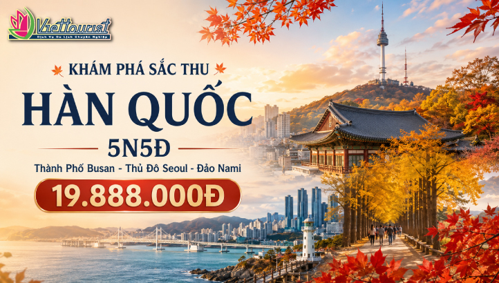 Tour Du Lịch Mùa Thu Hàn Quốc liên tuyến BUSAN - SEOUL– ĐẢO NAMI - THÁP NAMSAN - EVERLAND 5N5Đ