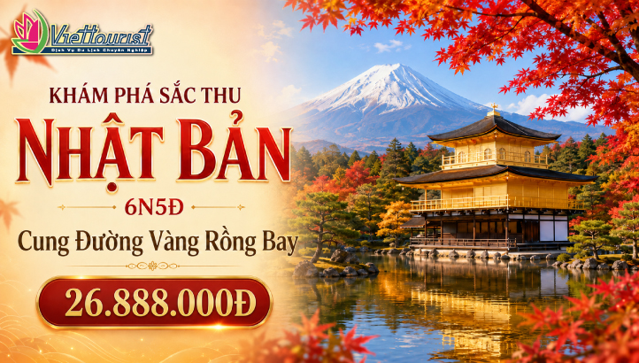 Tour Nhật Bản Mùa Thu 6N5Đ: Cung Đường Vàng Rồng Bay | Viettourist