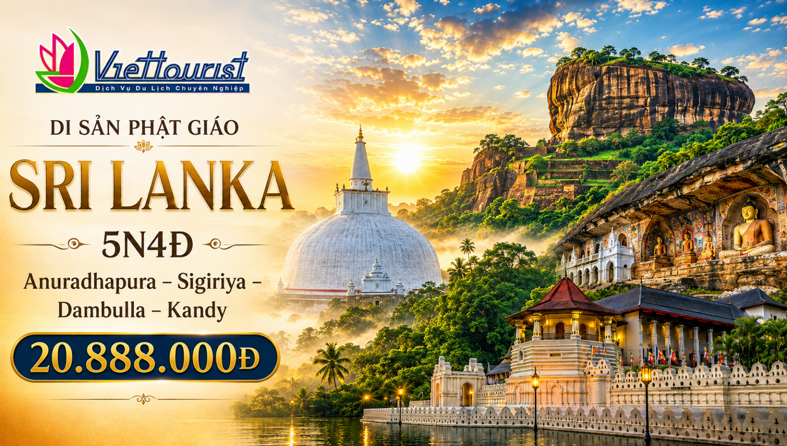 Tour Sri Lanka Di Sản Phật Giáo 5 Ngày 4 Đêm Giá Tốt