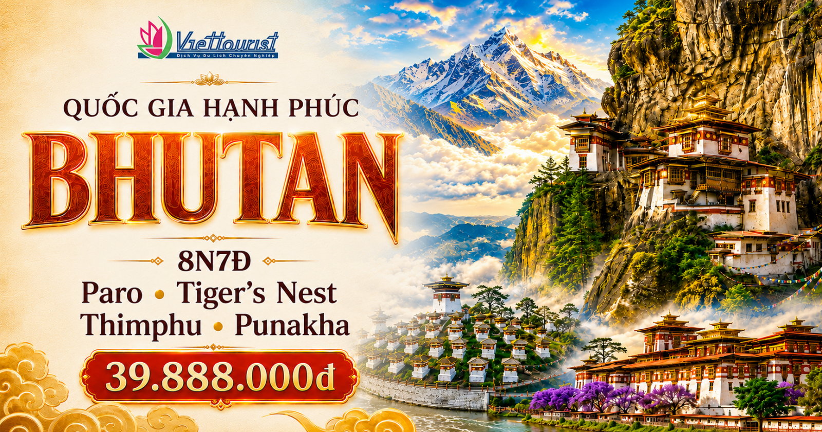 Tour Bhutan 8 ngày – Tiger’s Nest, Thimphu, Punakha