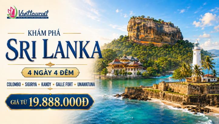 Tour Du Lịch Sri Lanka Cảnh Đẹp 4 Ngày 4 Đêm Siêu Tiết Kiệm: Colombo – Sigiriya – Kandy – Nine Arch Bridge Ella – Galle – Câu Cá Cà Kheo