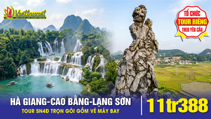 Tour du lịch Hà Giang - Cao Bằng - Bắc Kạn - Lũng Cú - Đồng Văn - Đèo Mẻ Pía - Thác Bản Giốc - Hồ Ba