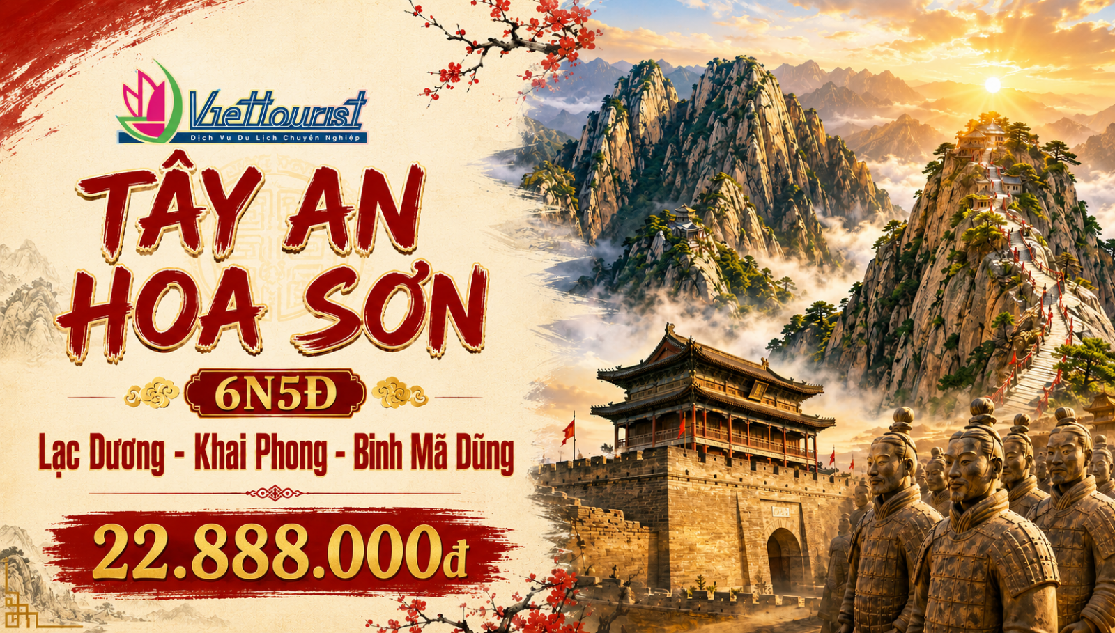 Tour Du lịch Tây An - Núi Hoa sơn - Lạc Dương - Khai Phong 6N5Đ