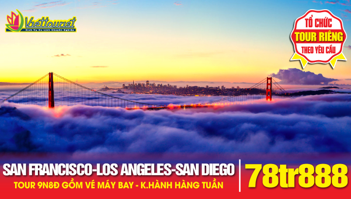 Du lịch Hoa Kỳ - Bờ Tây Nước Mỹ 9N8Đ | San Francisco - San Jose - Los Angeles - Las Vegas - San Diego - Hollywood - Universal Studio - kỳ quan Grand Canyon-Hoover Dam