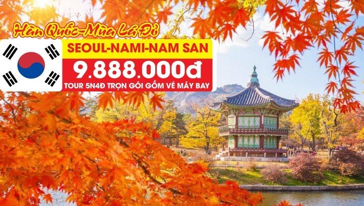 Tour Hàn Quốc mùa thu - Seoul - Đảo Nami - Namsan Tower - trải nghiệm cuộc sống Seoul 5N4Đ