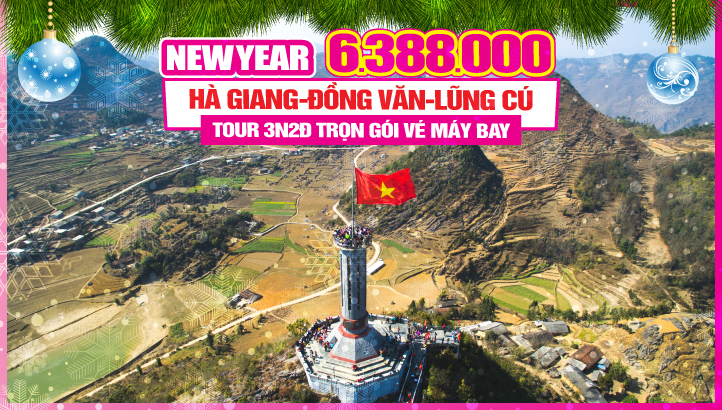 Tour du lịch Tết dương lịch Hà Giang Đồng Văn - Mèo Vạc - Hoa tam giác mạch giá rẻ 3n2đ trọn gói gồm vé máy bay từ HCM