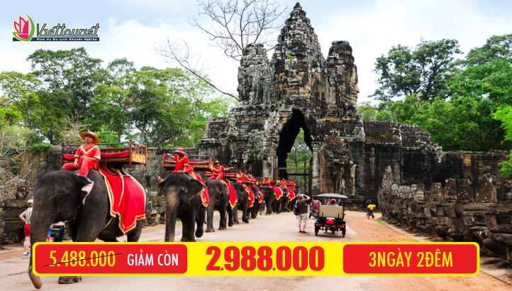 Tour du lịch Campuchia - SiemRiep - VIPTOUR Đặc Sắc Quần Thể Angkor 3N2Đ