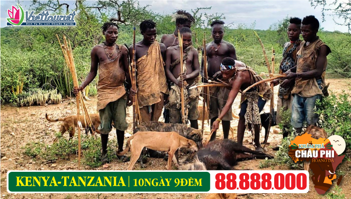 Du lịch TANZANIA - KENYA 10N9Đ - Khám phá Châu Phi hoang dã | Nairobi - Masai Mara - Lake Nakuru - Serengeti - Ngorongoro - Lake Eyasi village - Hadzabe tribe (Bộ tộc săn bắn - sống hoang dã ) - Mto Wa Mbu Village