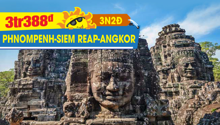 Tour du lịch Hè Campuchia | Quần Thể Angkor Vip Tour | PhnomPenh | Siemreap | Cầu Rồng Cổ | 3N2Đ