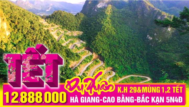 Tour du lịch Tết Nguyên Đán  Hà Giang - Cao Bằng - Bắc Kạn - Lũng Cú - Đồng Văn- Đèo Mẻ Pía - thác bản giốc - Hồ Ba Bể - Hà Nội