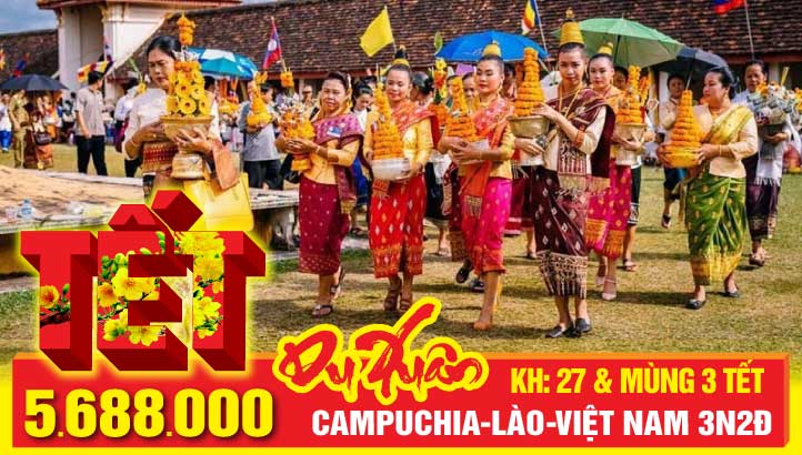 Tour Tết Nguyên Đán - LÀO “MỘT NGÀY ĂN CƠM BA NƯỚC”