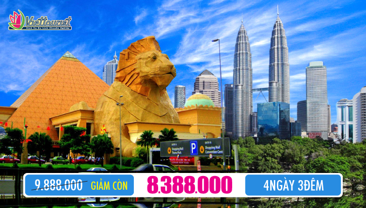 Tour du lịch Malaysia 4N3Đ - Thủ đô Kuala Lumpur - Tháp Đôi - Cao nguyên Genting - Làng Pháp - Động Batu - Chùa Thiên Hậu - Sunway Pyramid