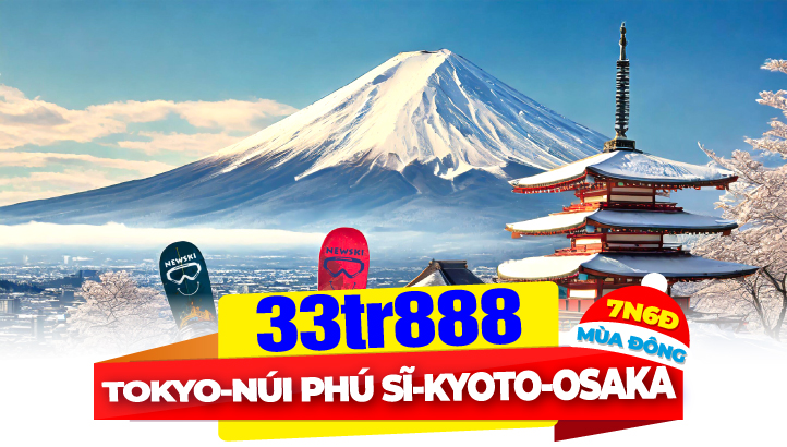 TOUR DU LỊCH NHẬT BẢN MÙA ĐÔNG - CUNG ĐƯỜNG VÀNG 7N6Đ | TOKYO - NÚI PHÚ SĨ - NAGOYA - KYOTO - OSAKA - NARA - KOBE