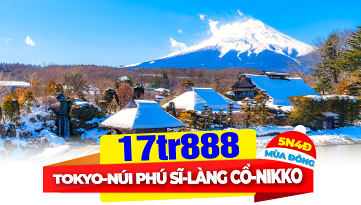 Tour du lịch mùa đông Nhật Bản TOKYO - NÚI PHÚ SỸ - LÀNG CỔ OSHINO HAKKAI - NARITA - VIP TOUR THIÊN ĐƯỜNG NGẮM TUYẾT NIKKO 5N4Đ