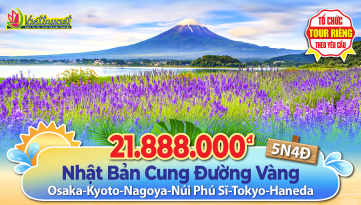 Du lịch Nhật Bản 5N4Đ - Cung Đường Vàng Mùa Hè - Siêu Tiết Kiệm |  Osaka - Kyoto - Nagoya - Núi Phú Sỹ - thủ đô Tokyo - Haneda