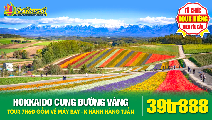 Tour du lịch HOKKAIDO cung đường vàng mùa hè 7N6Đ | Saporo - Otaru - Asahikawa - Furano - Hokuryu - Noboribetsu - Toyako - Hakodate