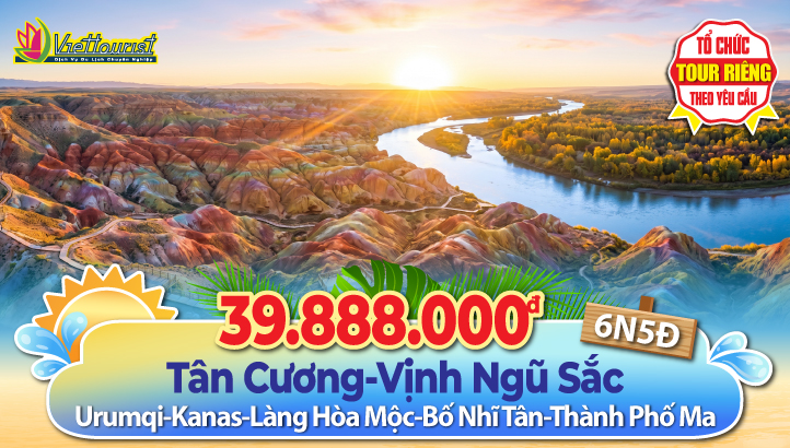 Tour du lịch Hè Tân Cương 6N5Đ | Urumqi - Vịnh Ngũ Sắc - Thắng cảnh Kanas - Làng Hoà Mộc - Bố nhĩ Tân - Thành Phố Ma - Khắc Lạp Mã Y
