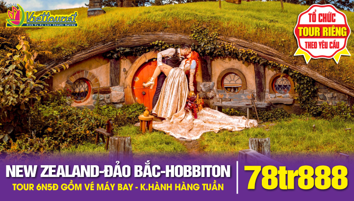 Tour du lịch New Zealand - ĐẢO BẮC 6N5Đ | Thành phố Auckland - Hamilton - Taupo - Rotorua - Matamata / Phim trường Hobbiton
