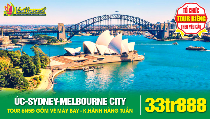 Du lịch Úc Mùa Hè [Tháng 12 - 02] Thành phố SYDNEY - MELBOURNE 6N5Đ - Tour bay thẳng - trải nghiệm nghỉ đêm trên tàu kiểu ÚC & kết hợp thăm thân