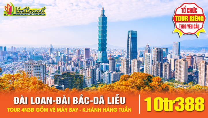 Du Lịch Đài Loan Mùa Thu 4N3Đ - Thủ Đô Đài Bắc - Dương Minh Sơn - Công viên Dã Liễu - Thập Phần - Cửu Phần 4N3Đ