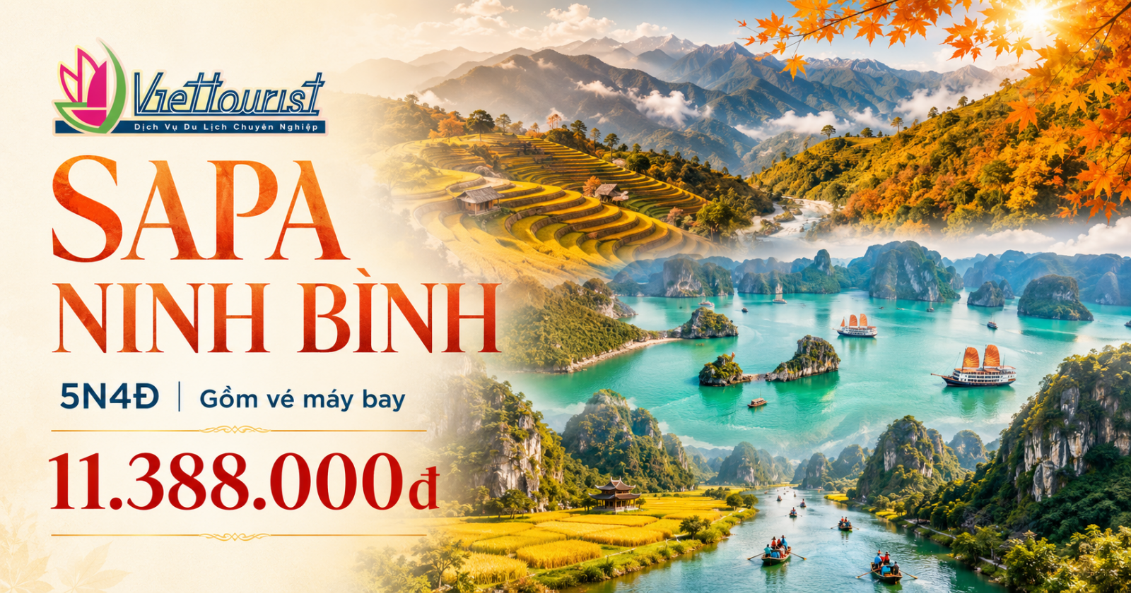 HÀ NỘI - SAPA - FANSIPAN - HẠ LONG - NINH BÌNH 5N4Đ