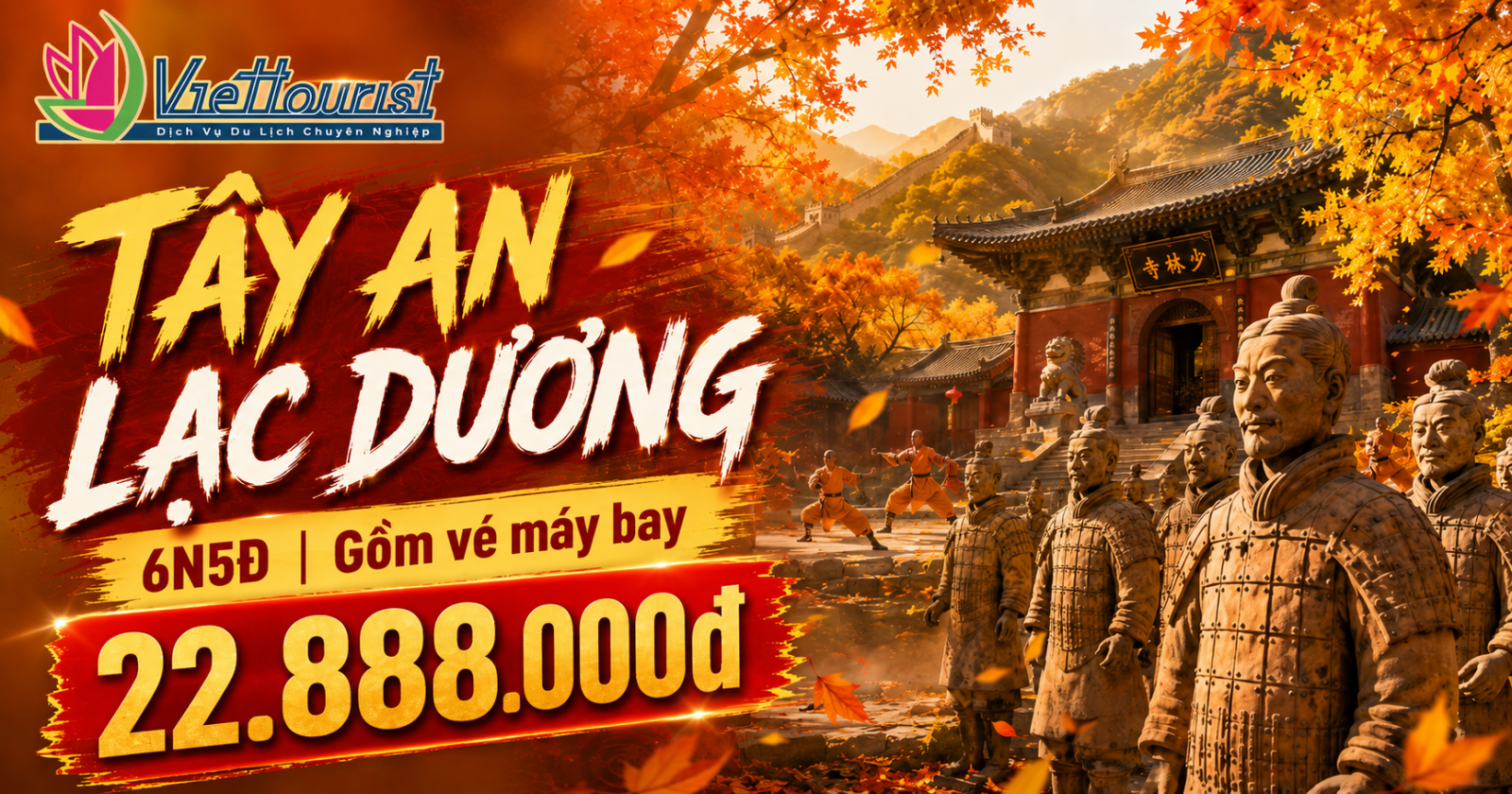 Tour Tây An Lạc Dương 6N5Đ | Tần Thủy Hoàng – Thiếu Lâm